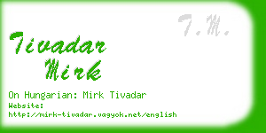 tivadar mirk business card